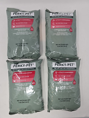 4 Pack Perky Pet Hummingbird Instant Nectar Concentrate 2lbs Red Each New