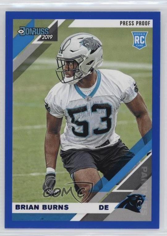 2019 Panini Donruss Rookies Press Proof Blue Brian Burns #256 Rookie RC 0n8q