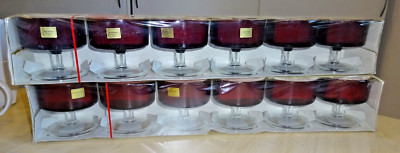 *6 tlg. Luminarc Coupé Suede rubinrot Champagnerschalen OVP 60er-/70er Jahre
