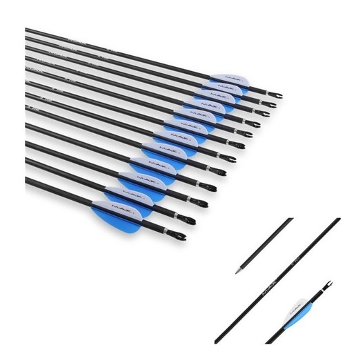 12Pcs 30inch Carbon Arrows SP500/1000 Archery Hunting for Compound & Recurve Bow - Picture 10 of 16