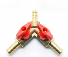 1PC 3 Way Shut Off Ball Valve, Y Shaped Switch Tee Connector OD8/10/12mm