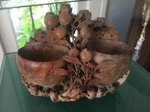 ANTIQUE CHINESE CARVED SOAPSTONE PIECES-SHOULAO
