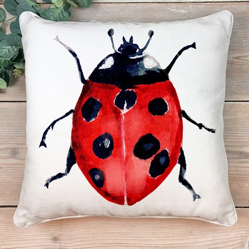 Ladybird Cushion Cover Bug Accent Pillow Insect Outdoor Sofa Throw Gift