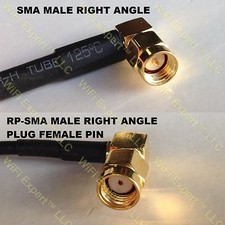 USA-CA RG402 Blue SMA MALE ANGLE to RP-SMA MALE ANGLE Coaxial RF Pigtail Cable