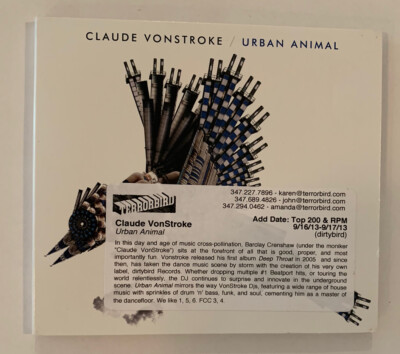 Urban Animal * by Claude VonStroke (House/Techno) (CD, Sep-2013 Promo