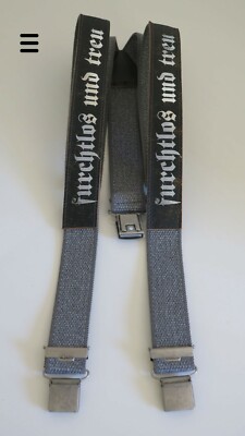Y-Hosenträger grau ''furchtlos und treu'' Württemberg - handmade @ebel-heine Bitz