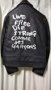 comme des garcon leather jacket