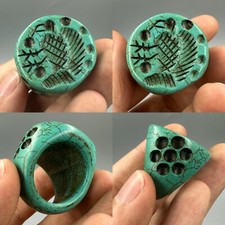 Rare bague torquise ancienne légionnaire romaine oiseau aigle taille-douce qu...