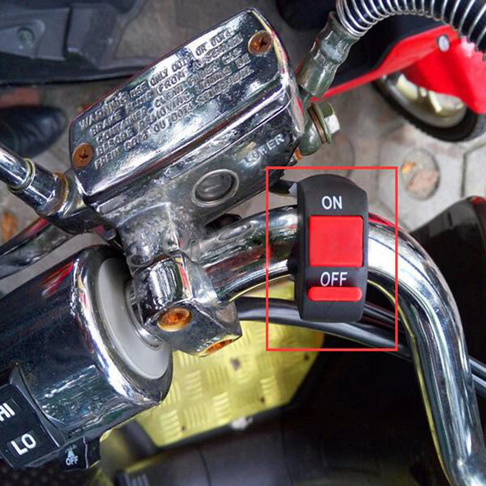 Soporte de manillar de motocicleta duradero ATV moto de cross matar botón encendido-apagado pieza interruptor Foto 3 de 4