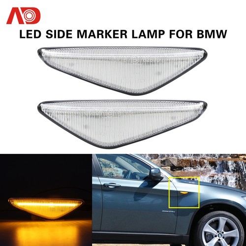 2X LED Fender Side Marker Lights Turn Signal Lamps For BMW X3 X5 X6 E70