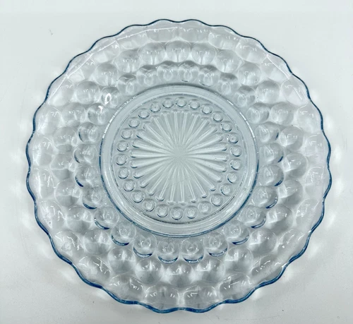 Vintage Anchor Hocking Blue Bubble Depression Glass Bread Plate 6¾" Many Avlble