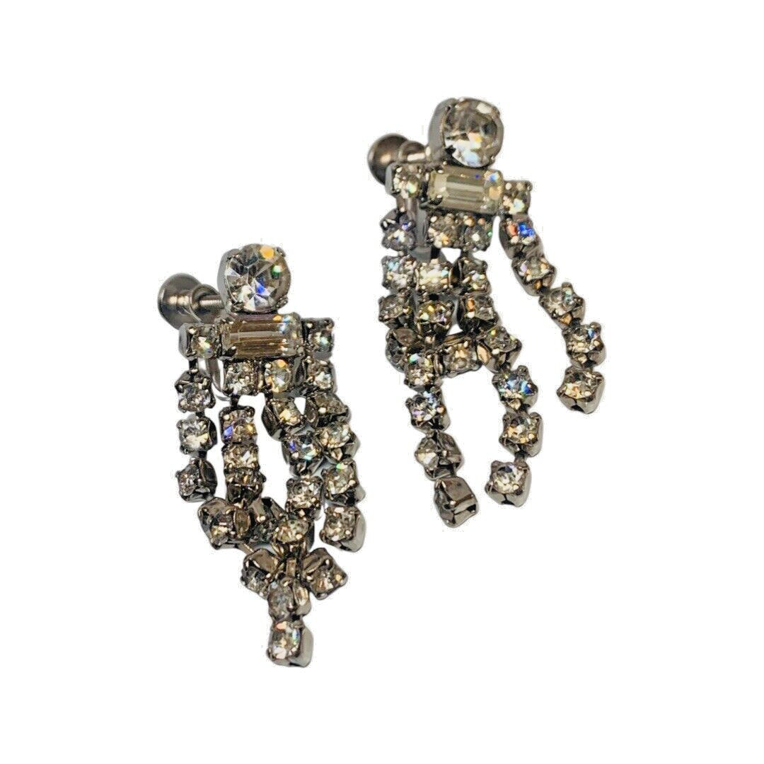 Rhinestone  Earrings Formal Dangle Statement Wedd… - image 8