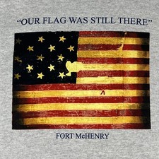 Vintage Lee Pullover Sweatshirt XL Made in USA ABX Fort McHenry Flag Graphic