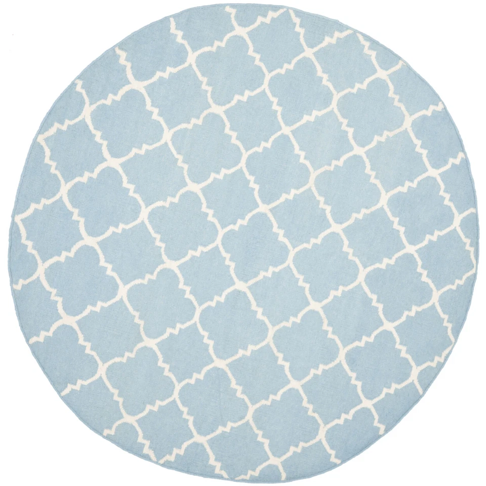 SAFAVIEH Dhurries DHU554B Light Blue / Ivory Rug - Image 3 of 4