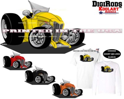 Hot Street Rod Vintage Cool Show Car #1 DigiRods / Koolart Cartoon Car T Shirt 