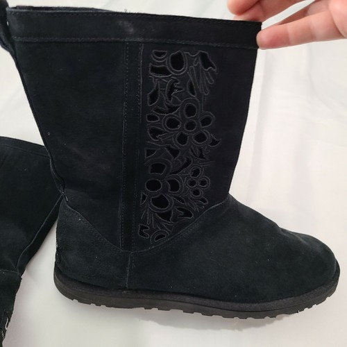 UGG Boots Womens Black Lo Pro Floral 