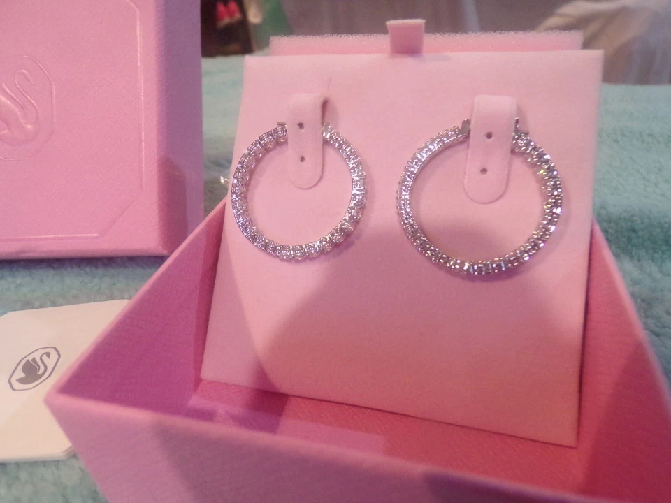 NUEVO EN CAJA Swarovski MATRIX PE Aro 1" Cristal Redondo #5647715 Caja Rosa SWRT Foto 3 de 3