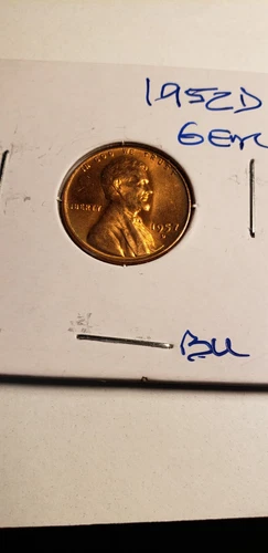 GEM BRILLIANT UNCIRCULATED BU 1952 D WHEAT PENNY CENT
