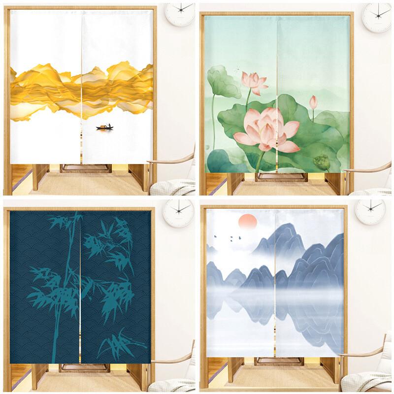 Chinese Kitchen Door Curtain Room Divider Tapestry Flower Doorway