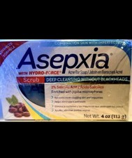 Asepxia Deep Clean Scrub Bar Soap. Acne Treatment With Salicylic Lot of 4