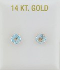 GENUINE 1.72 Cts AQUAMARINE STUD EARRINGS 14K ROSE GOLD - Free Certificate - NWT — photo 8