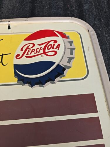 Letrero de menú de pizarra Pepsi Stout-Lite Stout Sign Co. 1969 The Light Refreshiment - Imagen 5 de 9