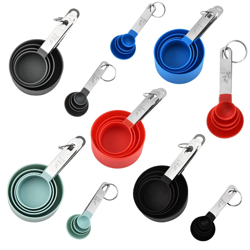 4/8pcs Measuring Cups and Spoons Set with Handles Baking Kitchen - Image 3 of 4