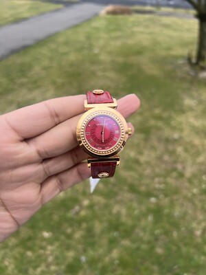 Versace Vanity Red Dial Gold Tone Women's Swiss Watch | eBay Versace Vanity Red Dial Gold Tone Women's Swiss Watch | eBay