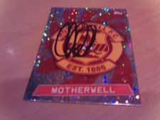 signed motherwell badge by ex player chris cadden