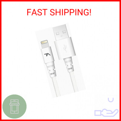 Tech Armor Apple MFi Certified Lightning Cable to USB A - 6FT White - Tough-Brai