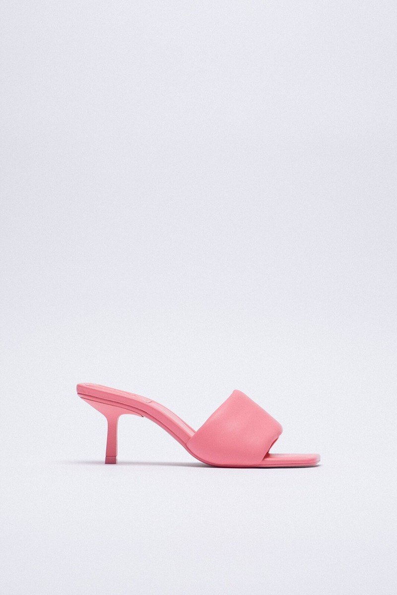 るい HIGH HEEL RHINESTONE MESH SANDALS - Pink | ZARA United States