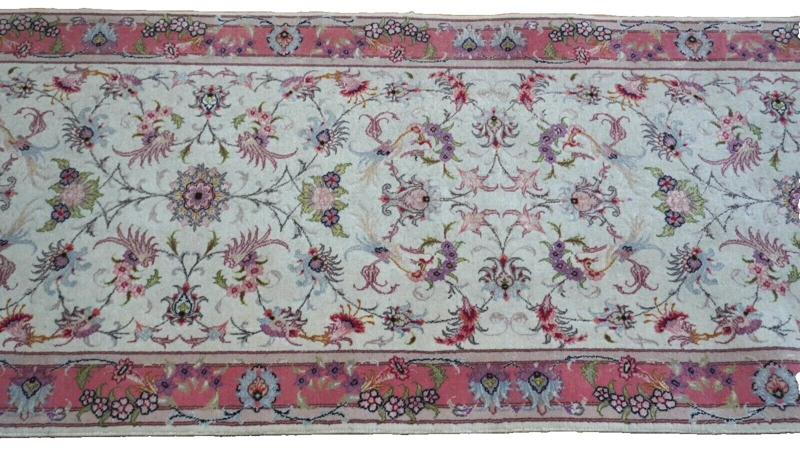 Multicolor Floral 100% Silk Antique Rugs & Carpets