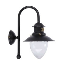 Applique da parete in ottone brunito con vetro marina lume OLD RIVER mare nero
