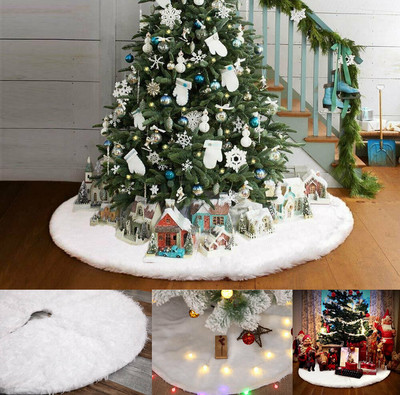 Gonna Per Albero Di Natale Neve Pelliccia Sintetica Tappeto Decorazione Piano 1 Ebay