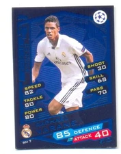 2016/2017 Match Attax Champions League Base Card RM7 - Raphaël Varane