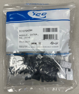 ICC IC107GACWH CAT6A RJ45 Keystone Jack for HD Style