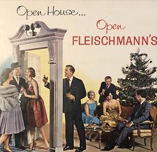 1962 Fleischmanns Whiskey Gin Vodka Christmas PRINT AD Party Gathering VTG 1960s