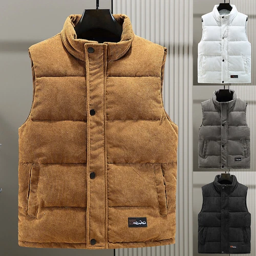 Mens Winter Body Warmer Sleeveless Padded Waistcoat Gilet Jacket Quilted Vest - Foto 1 di 17