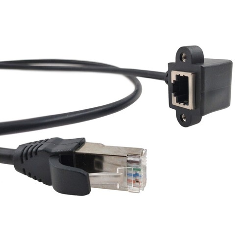Angle RJ45 Cable Panel Mount Extension Cable Network Wire Ethernet LAN Cord - Afbeelding 12 van 14