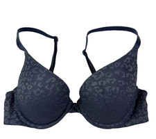 Victoria's Secret Pink Wear Everywhere Push Up Bra Women's Size 32B Blue Lace
