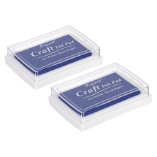 Craft Ink Pads for Stamps, 2 Pcs Washable Finger Print Ink Pad Square, Dark Blue