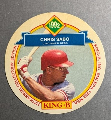 1992 King B Baseball Base Card Disc #2 CHRIS SABO Cincinnati Reds VG