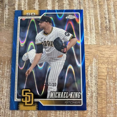 2026 Topps Chrome Michael King Blue Wave Refractor #/150 Padres