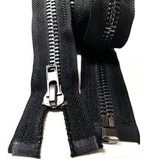  10 22 Inch Separating Jacket Zipper Black Nickel Metal Heavy Duty Sewing