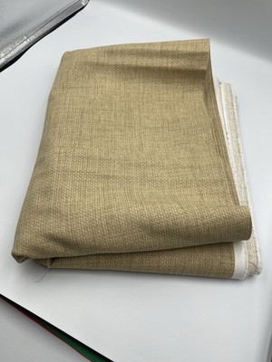 Cotton Canvas Fabric 5 Yards Tan Linen Look Textured Upholstery 45  Wide