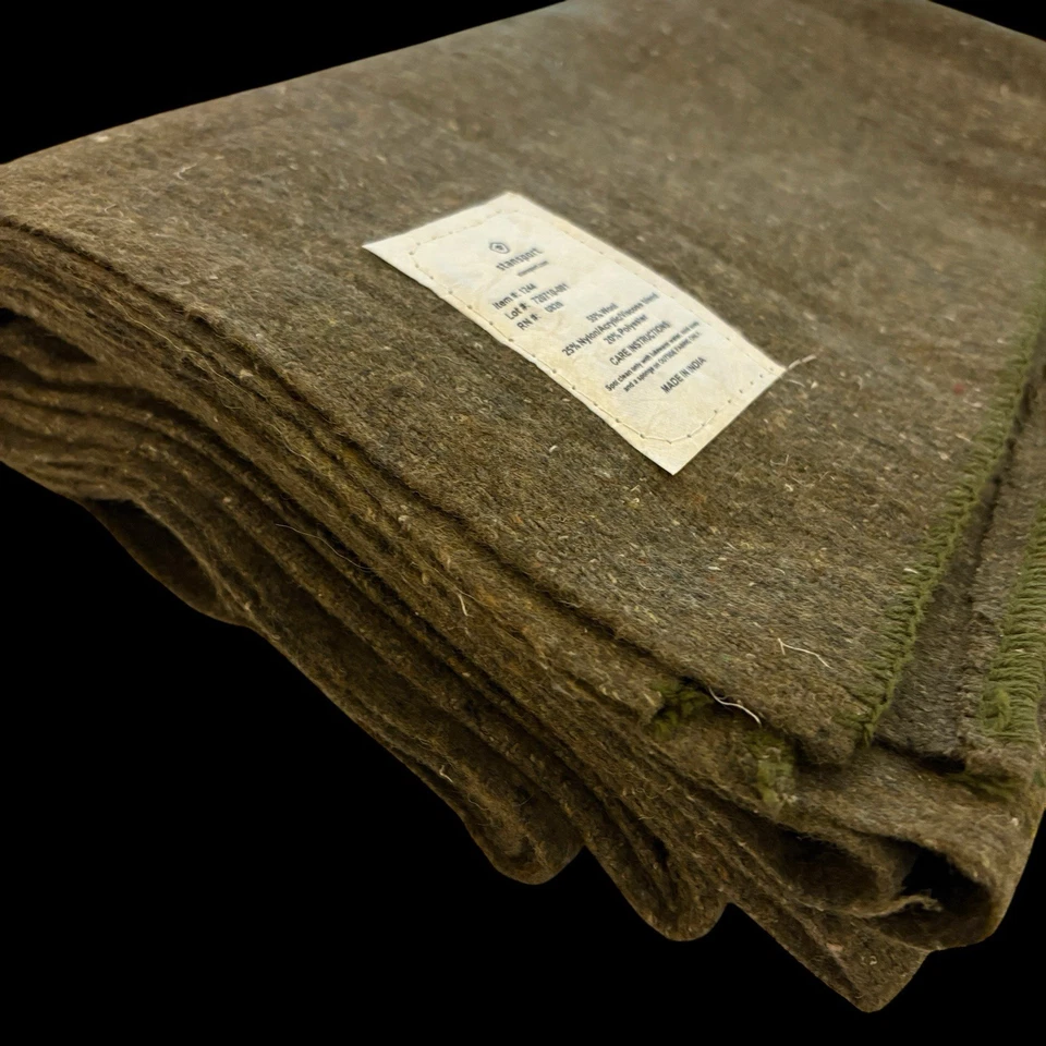 Wool Blend Military-Style Blanket Bed Cot StanSport 80x60" Heat Retention NEW - Image 2 of 4