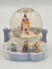 Disney Vintage Beauty & The Beast Mrs Potts Cogsworth Belle Snow Globe 10cm