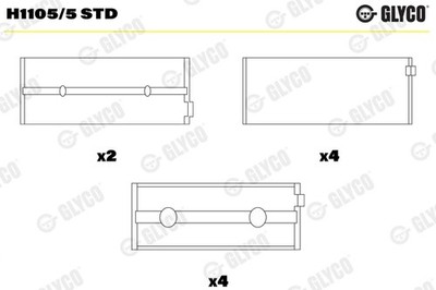 GLYCO H1105/5 STD Kurbelwellenlager für FORD