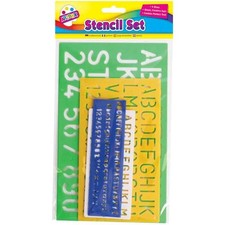 4 STENCILS - ALPHABET - upper & lower case & NUMBERS - assorted sizes