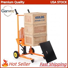 36 Hydraulic Material Lift 450lbs Winch Stacker Adjustable Cart